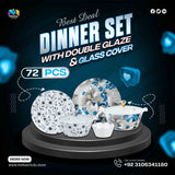 Premium 72 Pcs Dinner Set – Stylish Double Glaze | Durable, Microwave Safe & High Quality Crockery – by Mehar Clicks